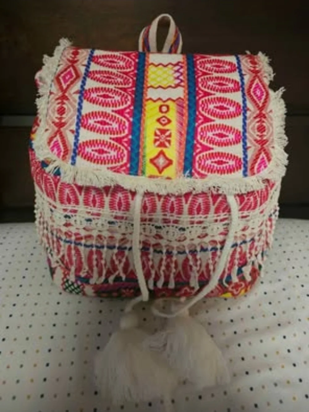 Boho Embroidered Fringe Backpack - Jen&Co